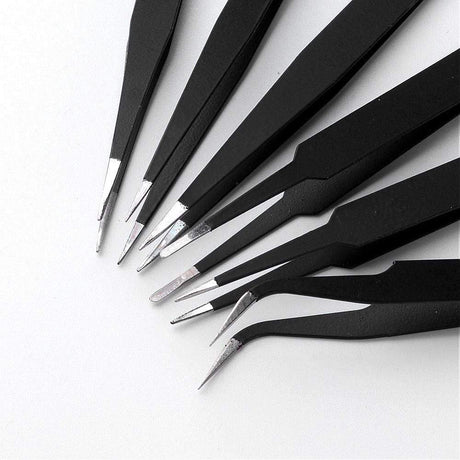 Pincetter/Tweezers Sæt – 6 Stk (Rustfrit Stål) - Uniq Perler - 525840