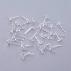 Plastik Ørestikkere Med Plade, (50 Stk) - Uniq Perler - 000987764
