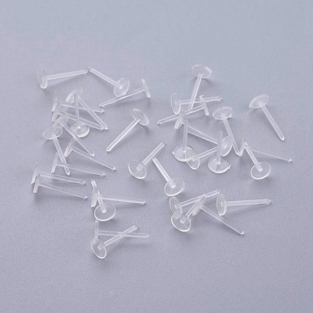 Plastik Ørestikkere Med Plade, (50 Stk) - Uniq Perler - 000987764