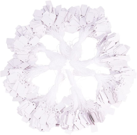 Prislabels Med Snor, Hvid, (100 Stk) - Uniq Perler - 0000011751