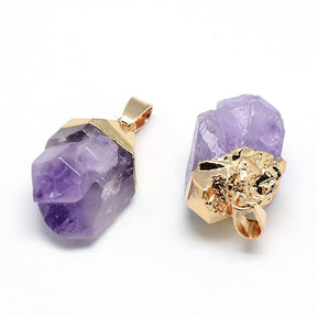 Raw Amethyst Pendant (15 - 23mm) - Uniq Perler - 0000011318