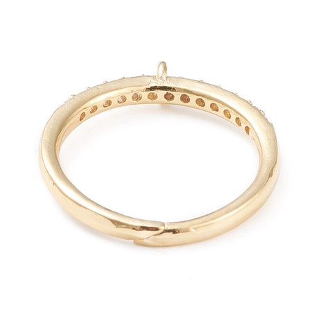 Regulerbar Ring Med Zirkonia Til Dine Egne Vedhæng - Uniq Perler - 0000011054