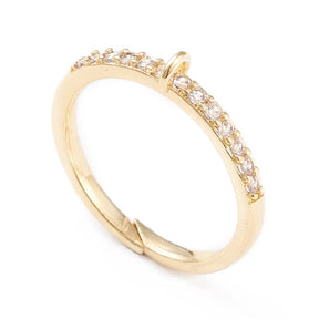 Adjustable Ring With Zirconia For Your Own Pendants - Uniq Perler - 0000011054