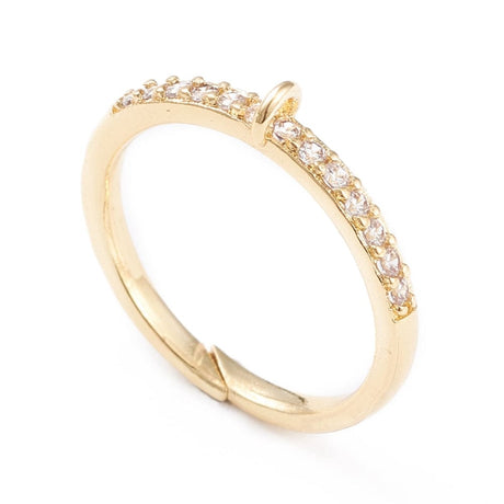 Regulerbar Ring Med Zirkonia Til Dine Egne Vedhæng - Uniq Perler - 0000011054