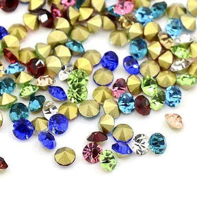 Strasssteine, Farbmix, (3x4mm, 100 Stück) - Uniq Perler - 8743735456780883657531