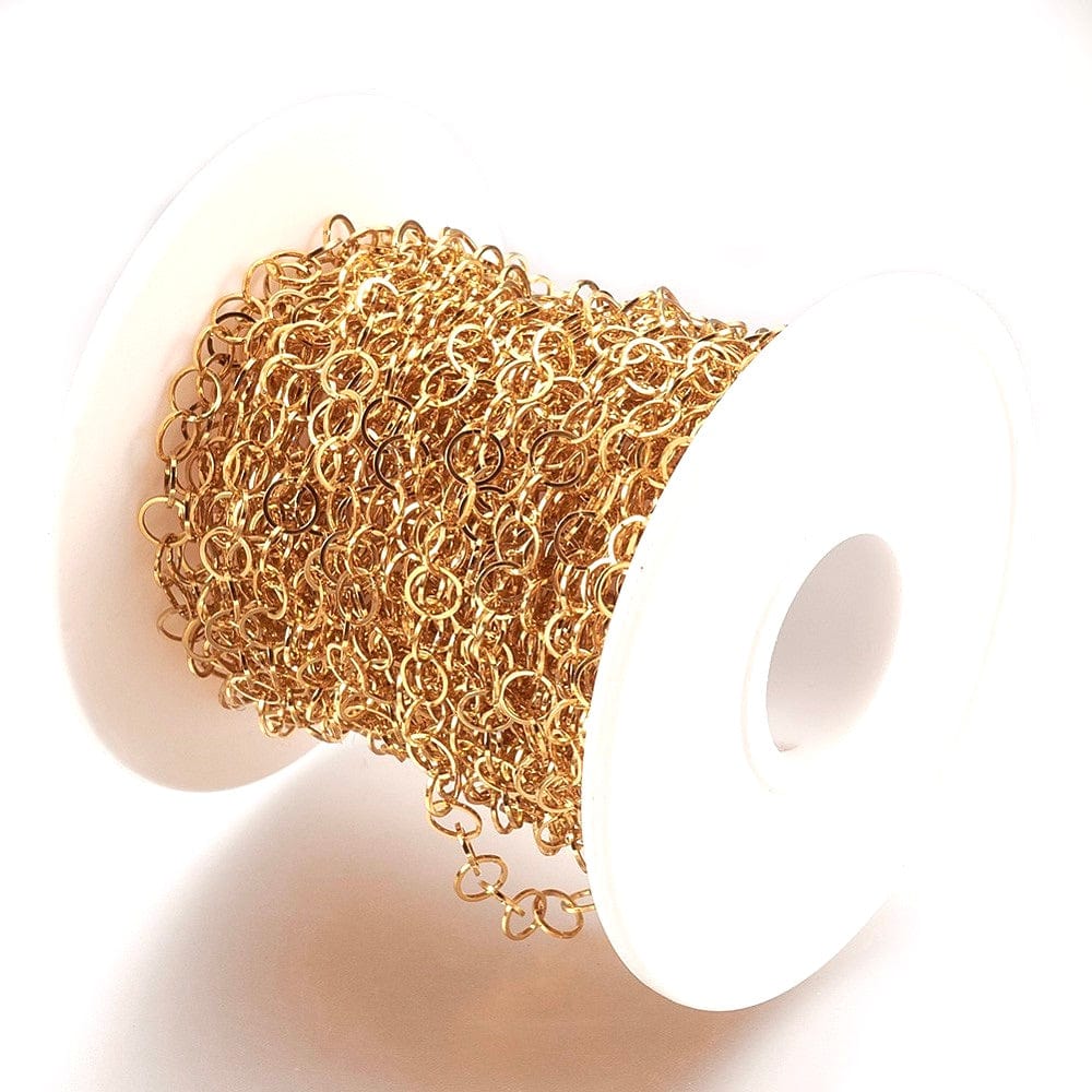 Rolo Kæde, Forgyldt Stål, 5x0,5mm - Uniq Perler - 138478