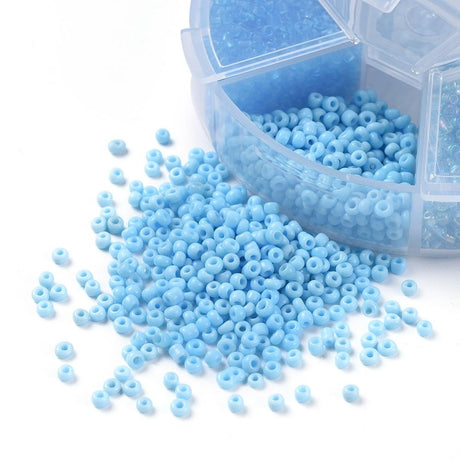 Rondel Med Seed Beads – Blå (2mm), 3960 Perler - Uniq Perler - 14761