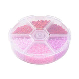 Rondel Med Seed Beads – Pink/Rød Mix (2mm, Ca. 3960 Perler) - Uniq Perler - 98641468
