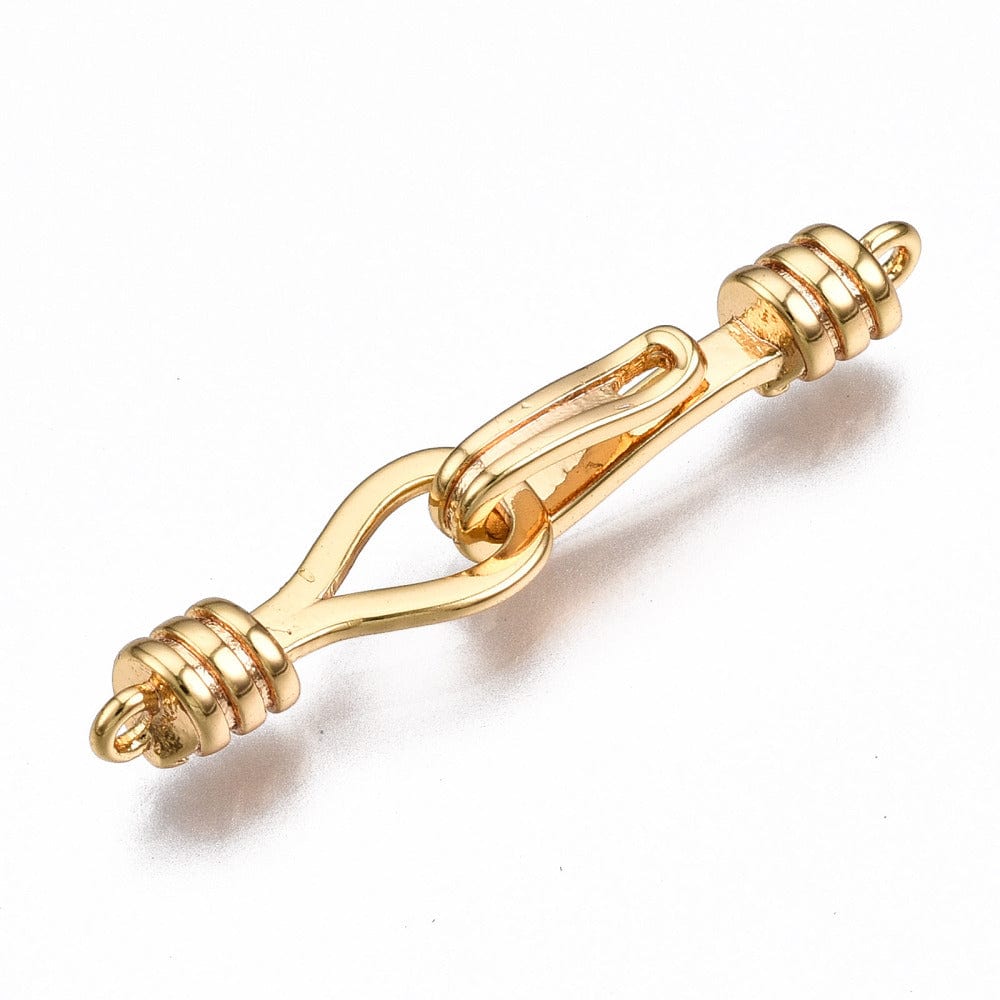 S - Lås, 18K Forgyldt Messing, (32mm) - Uniq Perler - 3748583