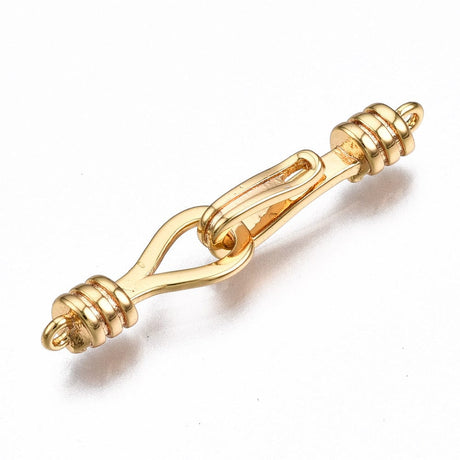 S - Lås, 18K Forgyldt Messing, (32mm) - Uniq Perler - 3748583