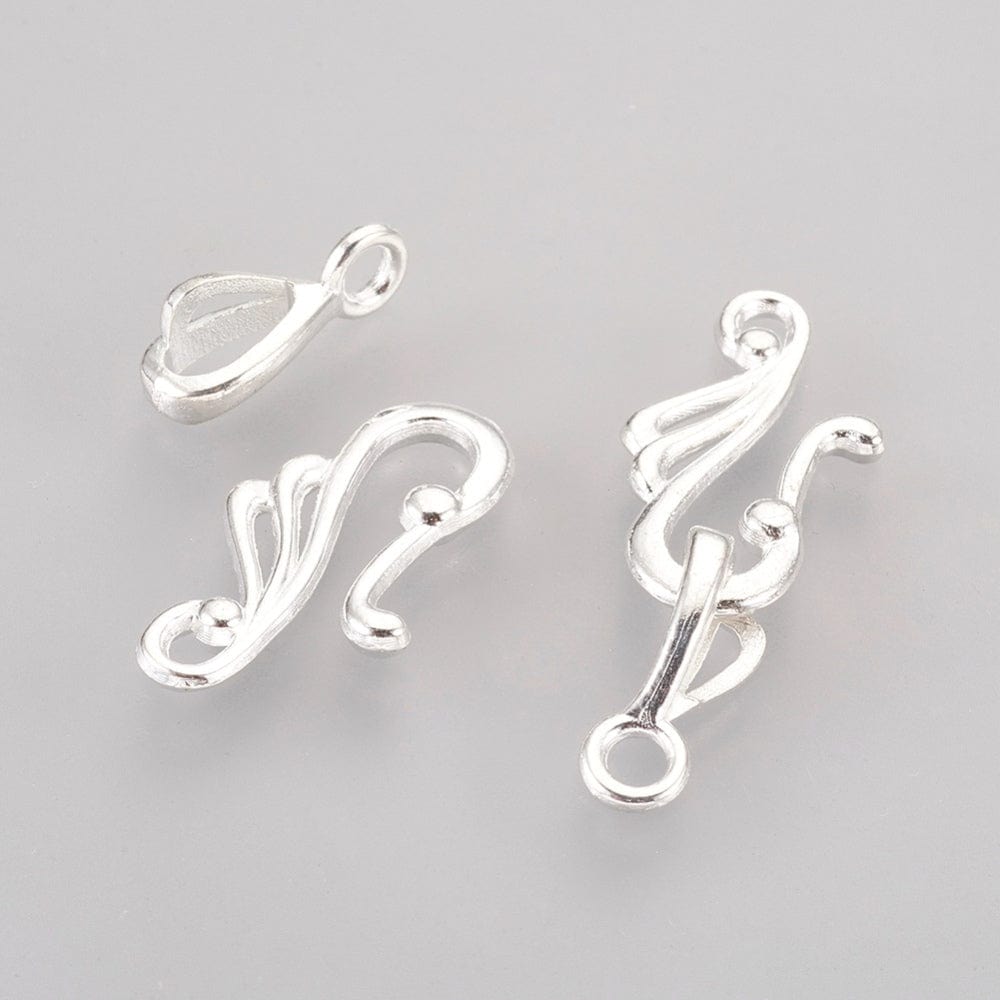 S - Lås, Forsølvet, 12x25mm - Uniq Perler - 0000013090, 197269745673915673737851