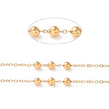 Satellit Kæde, Forgyldt Stål, 1,5x1x0,2mm - Uniq Perler - 12889