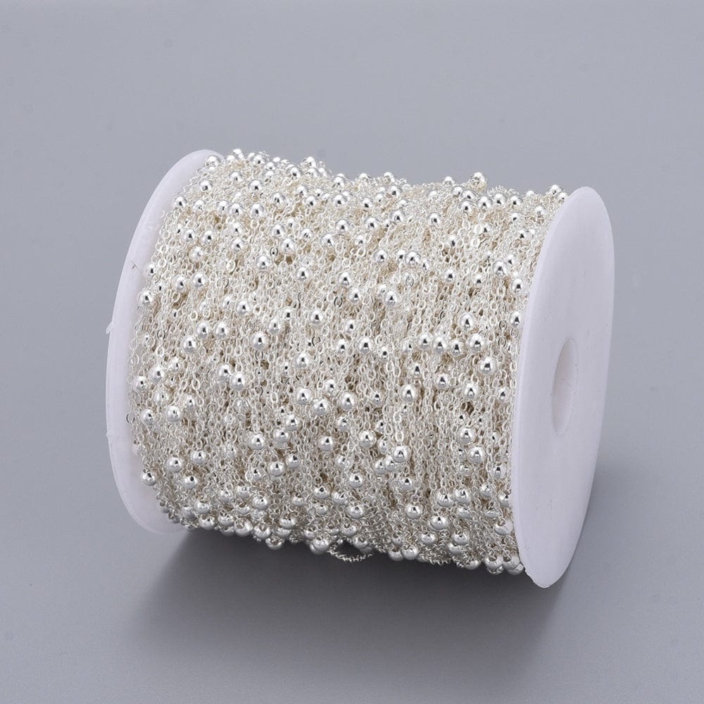 Satellit Kæde, Forsølvet, 2,2x1,7mm - Uniq Perler - 0000010290