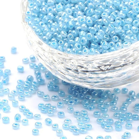 Seed Beads, Blå, (2mm)20 gram - Uniq Perler - 1243122