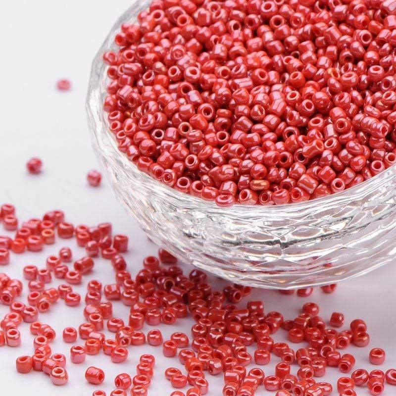 Seed Beads, Rød, (2mm) - Uniq Perler - 234325623