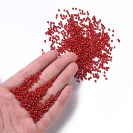 Seed Beads – Rød, Runde (2mm) 450g - Uniq Perler - 0000007828