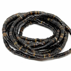 Shell Heishi Beads, Brown, (5 - 6mm) - Uniq Perler - 0000012350