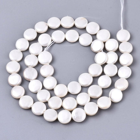 Shell Perler, Coin, Hvid, (8mm) - Uniq Perler - 570135