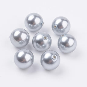 Shell Perler, Grå, Topboret/Anboret, 10mm - Uniq Perler - 0000007407