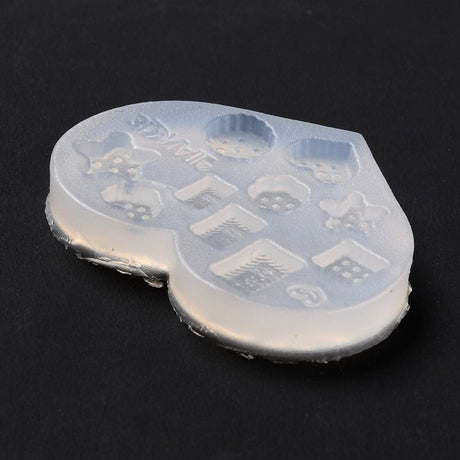 Silikone Form Til Støbning Af Hjerter, Stjerner M.M. (30x39x5mm) - Uniq Perler - 120654