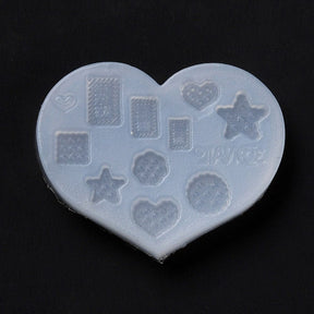 Silicone Mold For Casting Hearts, Stars, Etc. (30x39x5mm) - Uniq Perler - 120654