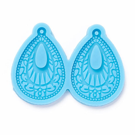 Silikone Forme Til Øreringe Eller Vedhæng (40x28mm) - Uniq Perler - 10618