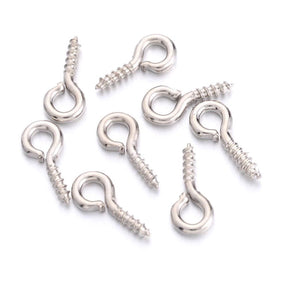 Screw Bails – Silver-plated (8x4x1mm, 20 pcs) - Uniq Perler - 110828245673912057976850, 0000005608