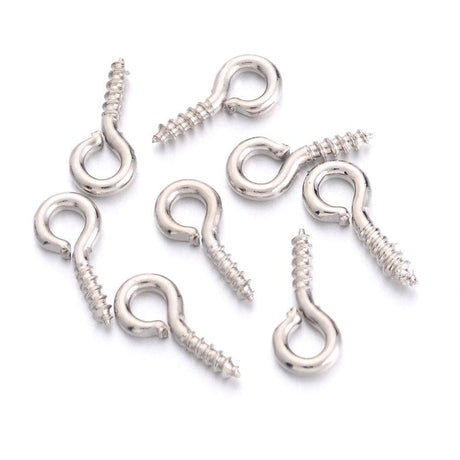 Skrue Bails – Forsølvet (8x4x1mm, 20 stk) - Uniq Perler - 110828245673912057976850, 0000005608