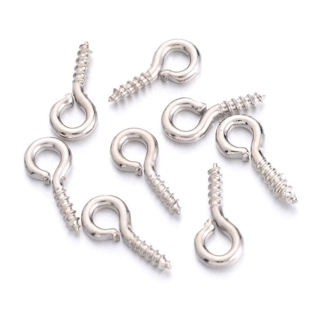 Skrue Bails – Forsølvet (8x4x1mm, 20 stk) - Uniq Perler - 110828245673912057976850, 0000005608