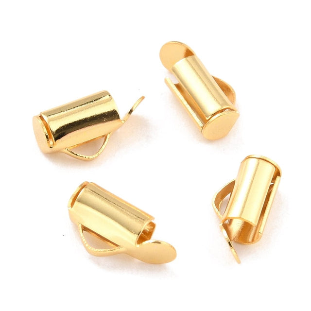 Slide Ends – 18K Forgyldt Stål (10,5x5,5mm) 10 stk - Uniq Perler - 0000012147