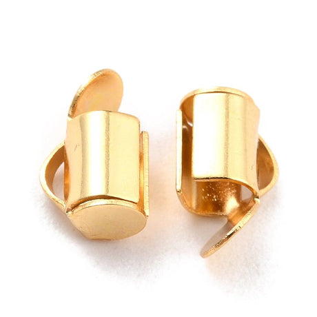 Slide Ends – 18K Forgyldt Stål (6,5x5,5mm) 10 stk - Uniq Perler - 447840