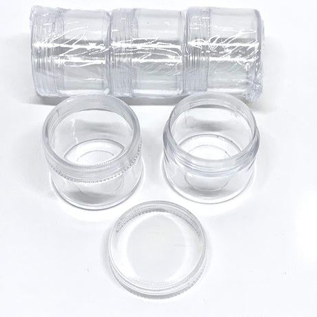 Små Beholdere Med Skruelåg – Klar (3,4x3,3cm), 3 Stk - Uniq Perler - 0000000023
