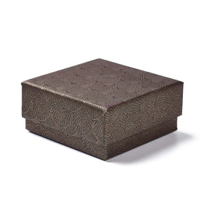 Smykkeskrin med mønster - Brun (7,5x7,5x3,6cm) 6 stk - Uniq Perler - 34689852