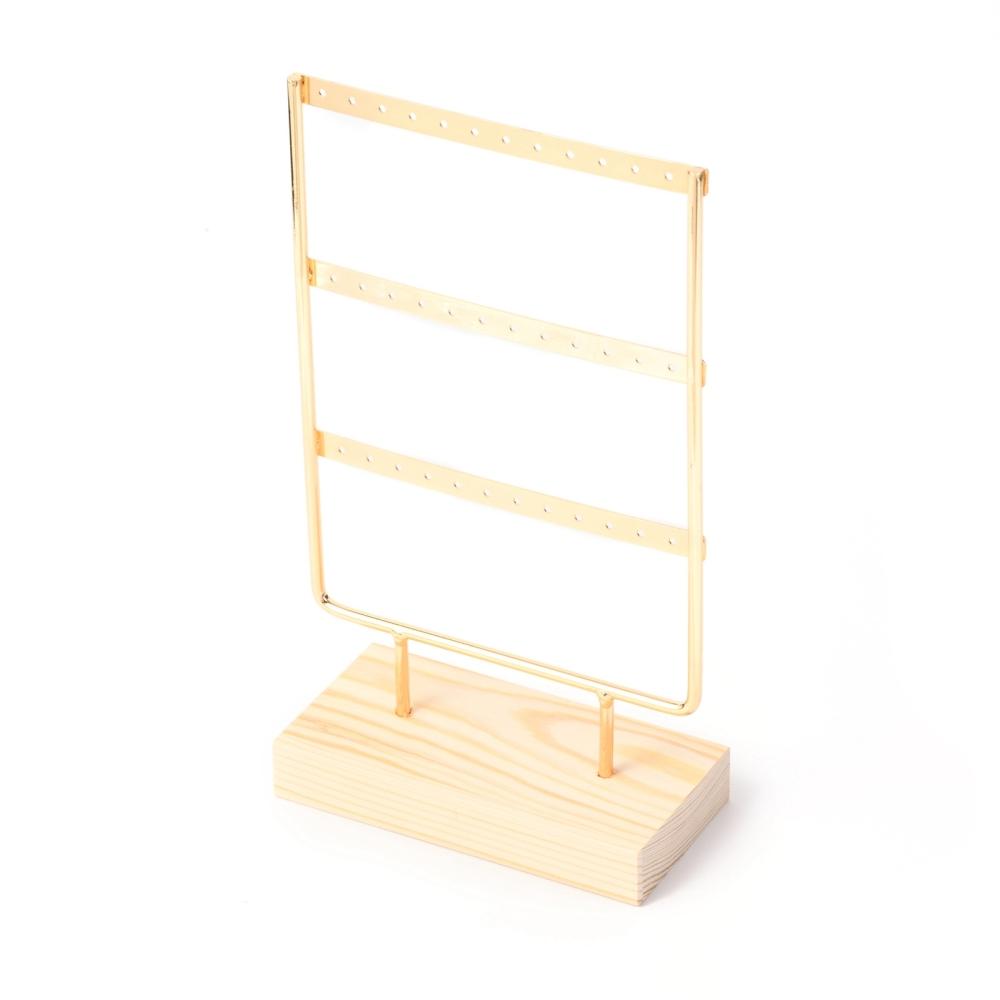 Smykkestativ Til Øreringe Med Træfod (25x6,9x14,9cm) - Uniq Perler - 482828