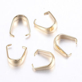Snap On Bail For Pendant - Gold-plated, (8x5x4mm, 10 pcs) - Uniq Perler - 467843