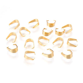 Snap On Bails, Forgyldt Stål, 7x6,5x3mm, 10 Stk - Uniq Perler - 0000009061