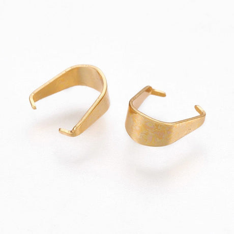 Snap On Bails, Forgyldt Stål, 7x6,5x3mm, 10 Stk - Uniq Perler - 0000009061