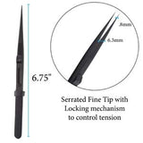 Spids Pincet Fra Beadsmith – Rustfrit Stål (125x9x2mm) - Uniq Perler - 790524460847