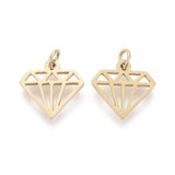 Stål Diamant Vedhæng, Forgyldt (8,5x9x1mm) - Uniq Perler - 0000006087