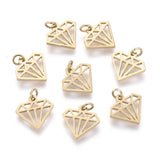 Stål Diamant Vedhæng, Forgyldt (8,5x9x1mm) - Uniq Perler - 0000006087