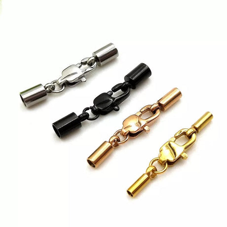 Stål Låse/Ende Sæt – Platinfarvet, Rustfrit Stål (1,6mm Hul) - Uniq Perler - 0000010776