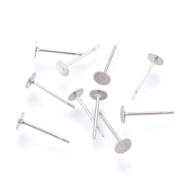 Stål Ørestikkere Til Pålimning, (20 Stk) - Uniq Perler - 0000013607