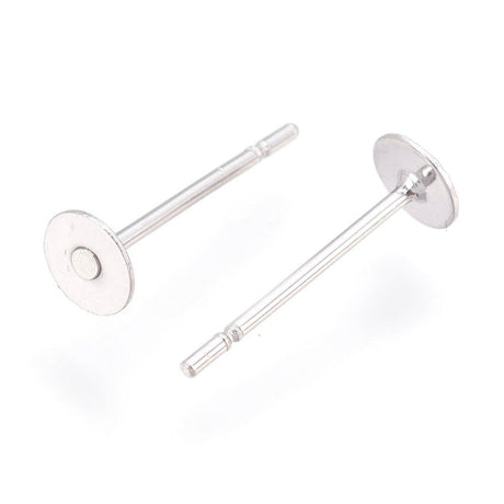 Stål Ørestikkere Til Pålimning, (20 Stk) - Uniq Perler - 0000013607