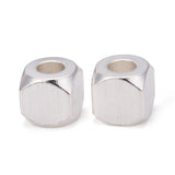 Stål Perler, Firkantet, Forsølvet, 4x4mm, (10 Stk) - Uniq Perler - 0000011462