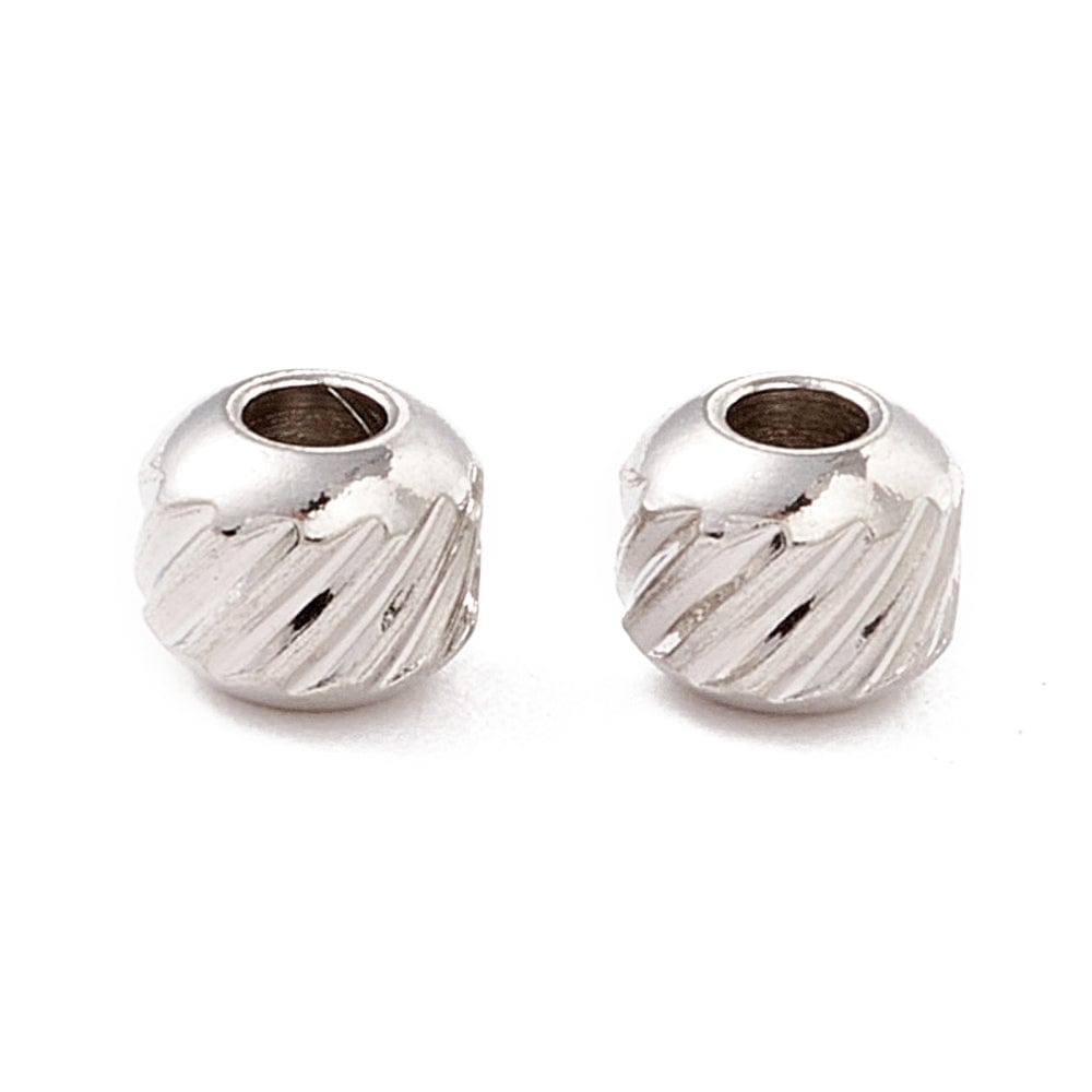 Stål Perler Med Tvistet Mønster, 4x3,5mm, 10 Stk - Uniq Perler - 13063