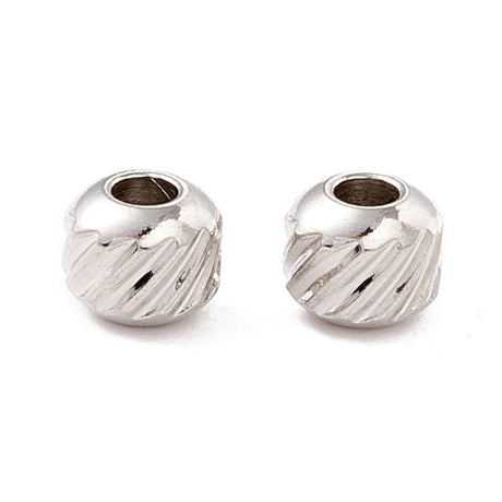 Stål Perler Med Tvistet Mønster, 4x3,5mm, 10 Stk - Uniq Perler - 13063