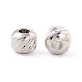 Stål Perler Med Tvistet Mønster, 4x3,5mm, 10 Stk - Uniq Perler - 13063