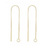 Sterling Sølv 925 Box Ørekæde Med Øje – Forgyldt (70mm) - Uniq Perler - 13852