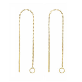 Sterling Silver 925 Box Ear thread With Eye – Gold-plated (70mm) - Uniq Perler - 13852