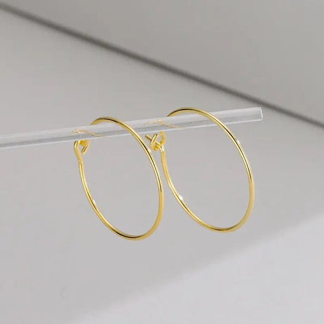 Sterling Sølv 925 Creoler – Forgyldt (25x0,8mm) - Uniq Perler - 138586